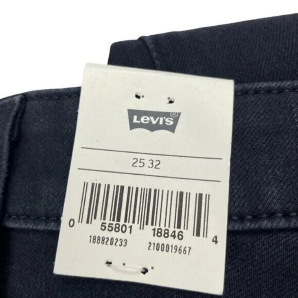 Levi's 721 High Rise Skinny Jean Size 25 Long Shot - Black - Picture 8 of 8